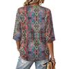 Women's Floral Print V-Neck Blouse Lightweight for Spring and Summer