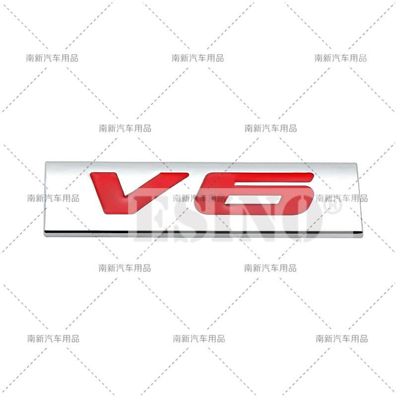 3D Metall Chrom Zinklegierung Emblem Universal V6 Logo Auto Plakette Karosserie Kofferraum Kotflügel Klebe Emblem Autozubehör