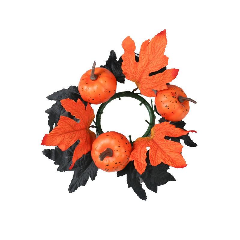 Thanksgiving Decorative Maple Leaf Candle Holder Wreath Table Centerpiece Halloween Party Home Outdoor Decoration