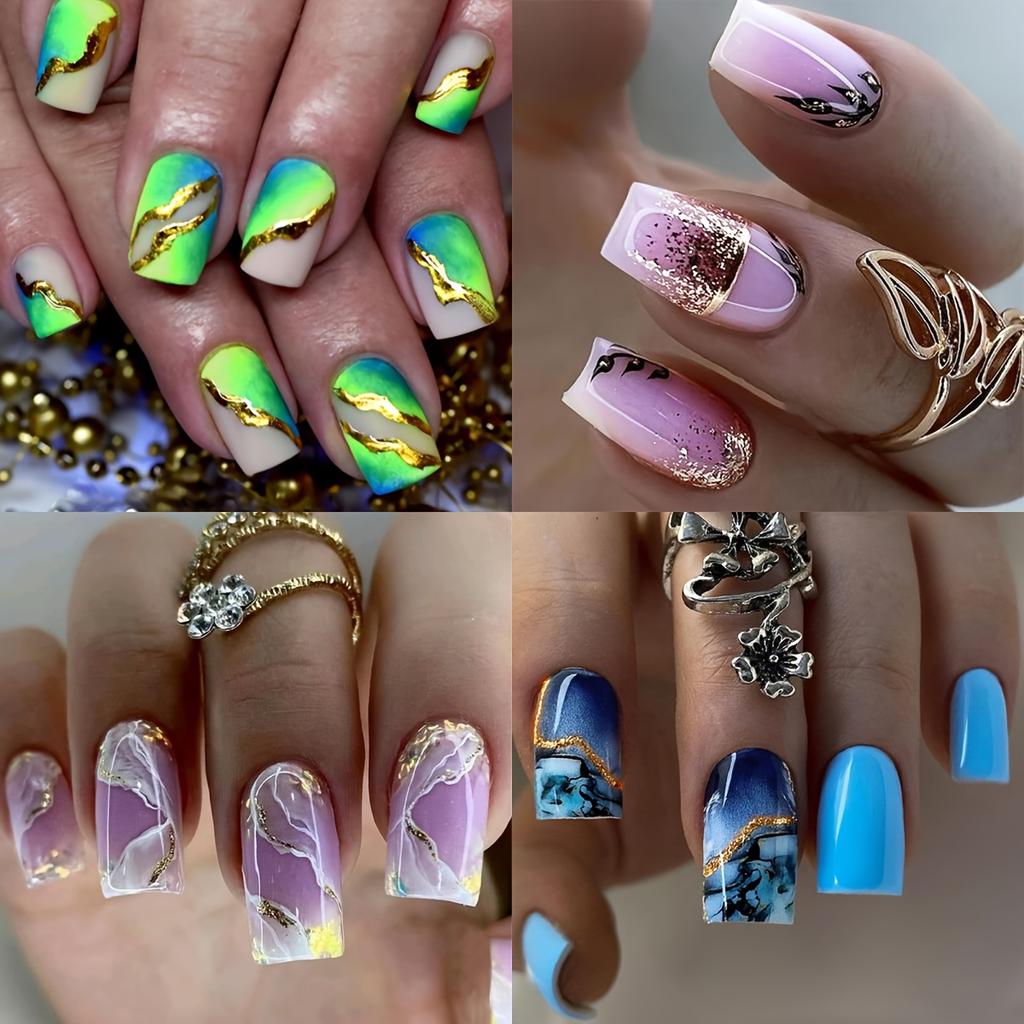 French Tip Press On Nails Almond Short Stick Fake Nails For Women Different Sizes Soft Gel False Nail Tips Kit