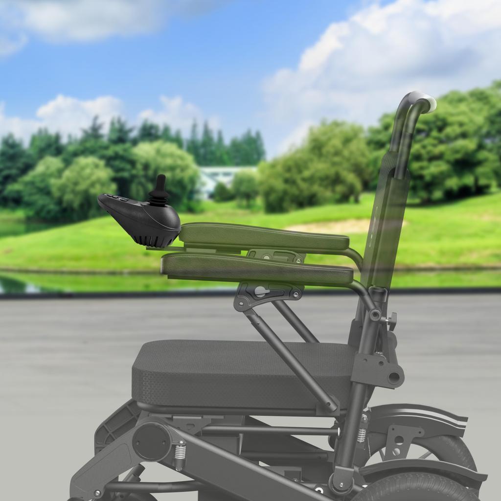 Black Aluminum Electric Wheelchair Joystick Controller, ML2P+ Adapter Cable WB5003 5 Gears 19*9.3*8.8cm for Electric Wheelchairs