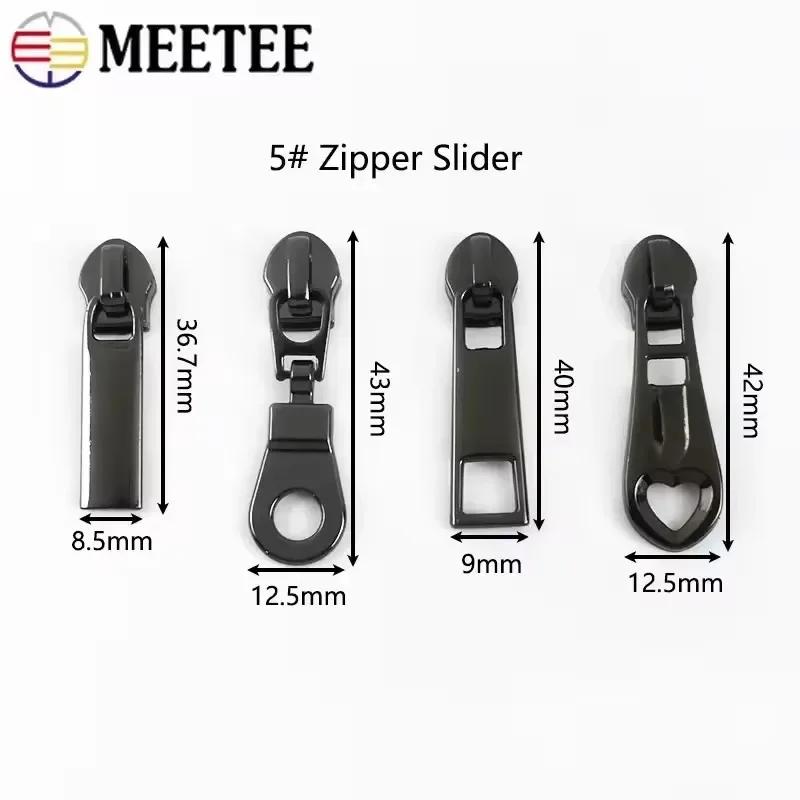 5-30Pcs Meetee 5# Nylon Zipper Sliders for Bags Garment Decor Zippers Puller Tents Home Textiles Zip Repair Sewing Accessories