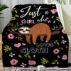 Sloth Flannel Throw Blanket Cute Animals Pattern Blanket for Kids Girls Boys Gifts Warm Lightweight Super Soft for Bed Couch