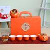 High-end Persimmon Tea Set, All the Best Set, Orange Teapot Gift Box, Ceramic Set, Full Set of Teacups