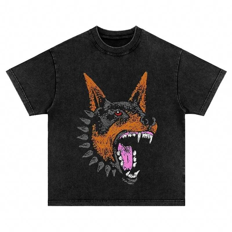 

Summer Casual Fun Graphic Printed Punk T-Shirt Gothic Y2k Harajuku Cotton Short Sleeve Tee Tops Oversized Vintage Washed T-shirt