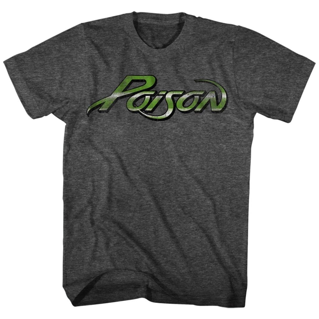 POISON cd lgo GREEN LOGO Official GRAY SHIRT New L, XL