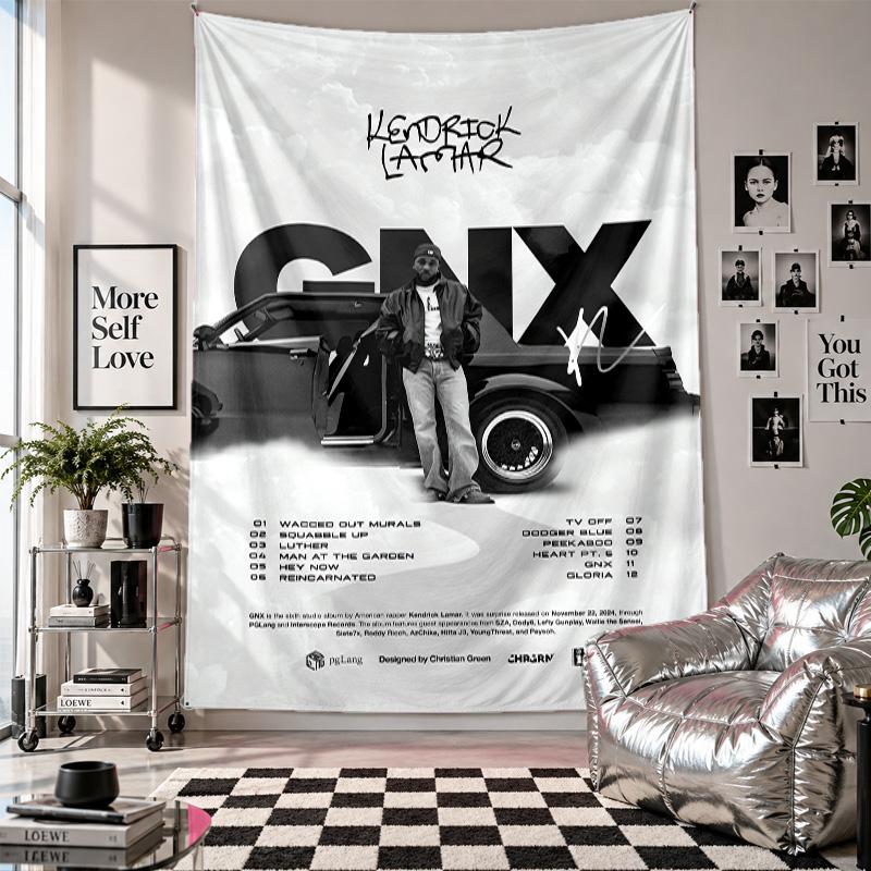 Wall TapestryKendrick Lamar Art Hanging Cloth Decorative Background Cover for Room Decoration