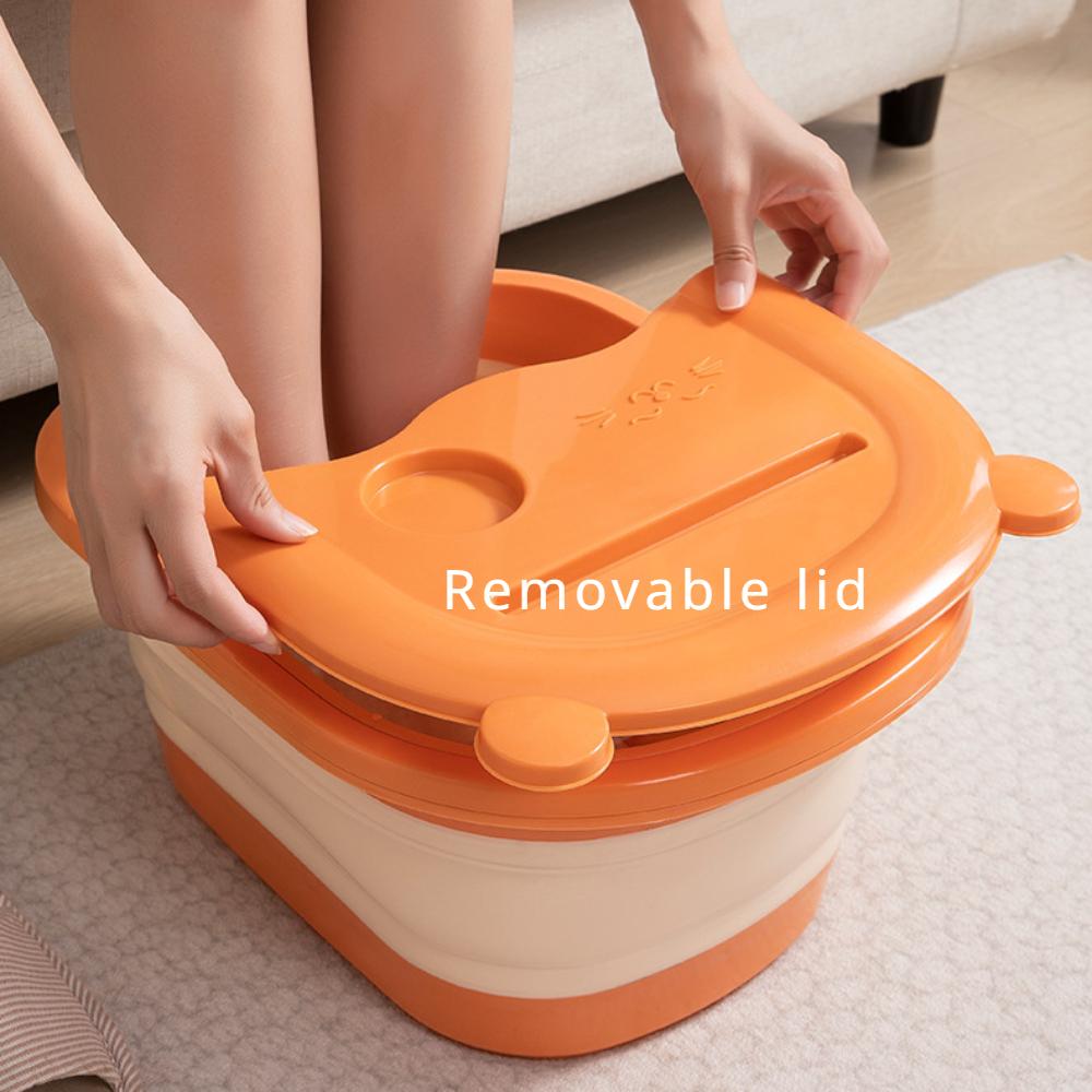 Cadă pliabilă pentru picioare cu masaj, cămin minimalist pentru adulți de uz casnic, găleată pentru înmuierea picioarelor cu capac, cadă adâncă pentru picioare, chiuvetă pentru spălat picioare