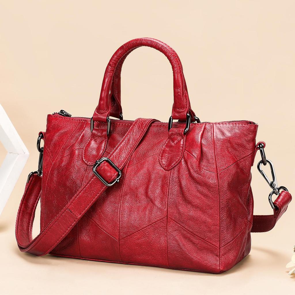 Damen-Handtaschen aus echtem Leder, große lässige Tragetaschen, Luxusmarken-Design-Taschen, Damen-Umhängetaschen, Crossbody-Taschen, einfarbige Handtasche