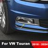 Front Fog Light Lamp Cover Trim For Volkswagen VW Touran 2016-   2024 Chrome Car Foglights Bezel Trims Accessories