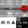 Target Darts 95  Tungsten Steel Tip Darts With K Flex Flight  21g 22g 23g  Model