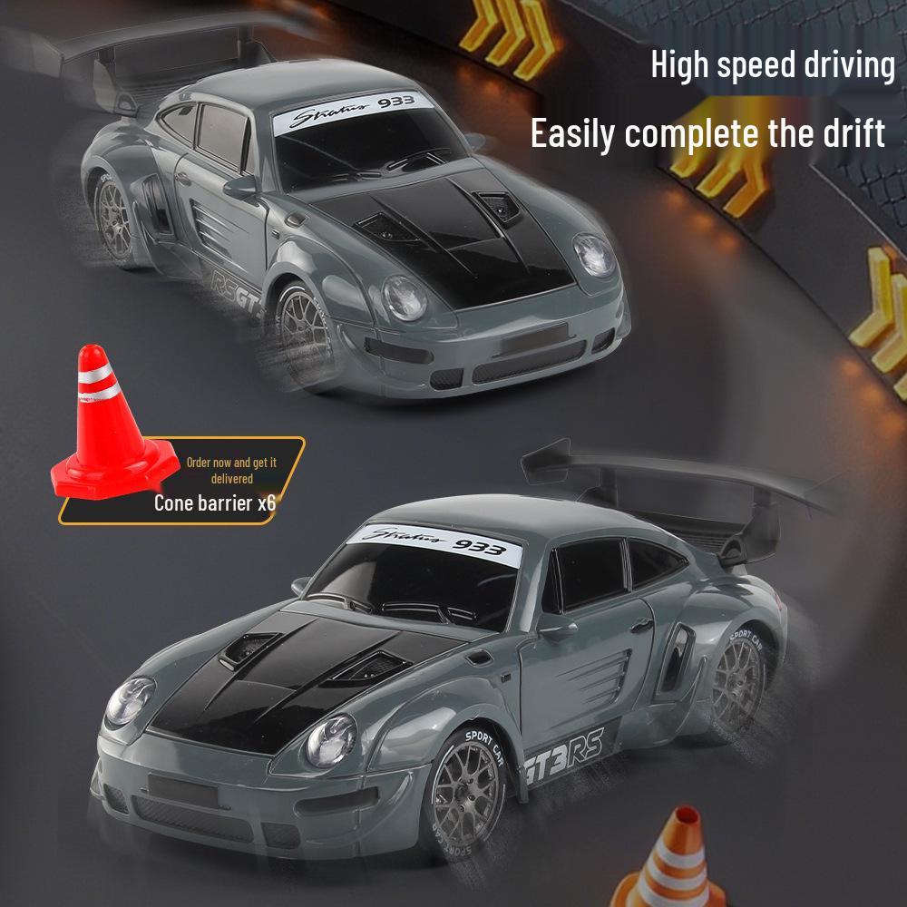 Half-Scale High-Speed Rechargeable RC Drift Car: 4WD, Electric Lights, Realistic Model Toy for Kids