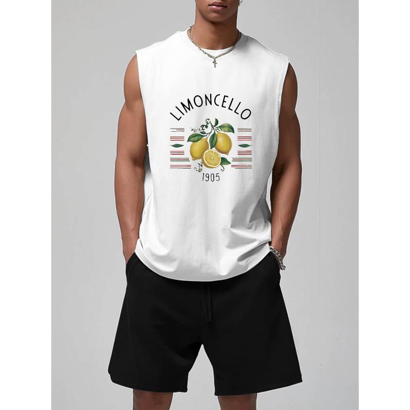 

Polyester Men s Sleeveless Tank Shorts Set Soft Touch Wrinkle Resistant XXL білий