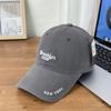 Fashion Hat American retro big head circumference letter embroidered baseball cap women's washed cap showing face small wide brim soft top hat