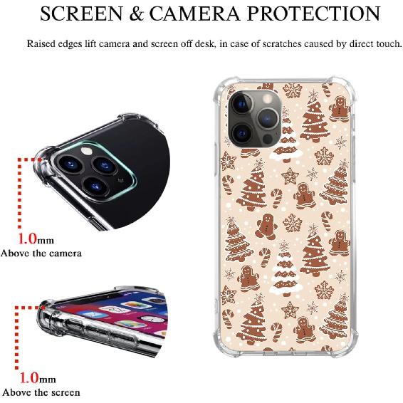 Brown Gingerbread Christmas Trees Case Compatible with iPhone 14 Pro, Cute Christmas Festival Case for iPhone 14 Pro, Cool TPU Bumper Phone Case