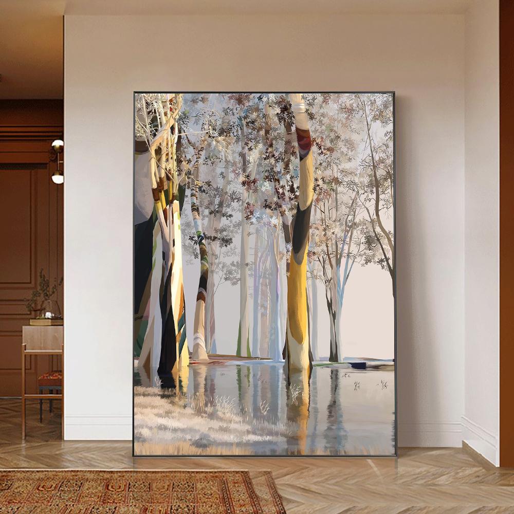 Modern Abstract Tree of Life Oil Painting Prints On Canvas Painting Posters Colorful Tree Wall Art Picture for Living Room Decor