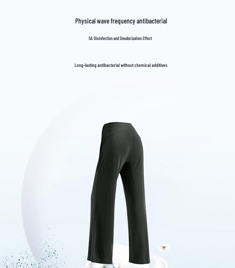 Damen High-Waist Schnelltrocknend Weitbein Yogahose für Fitness & Tanz