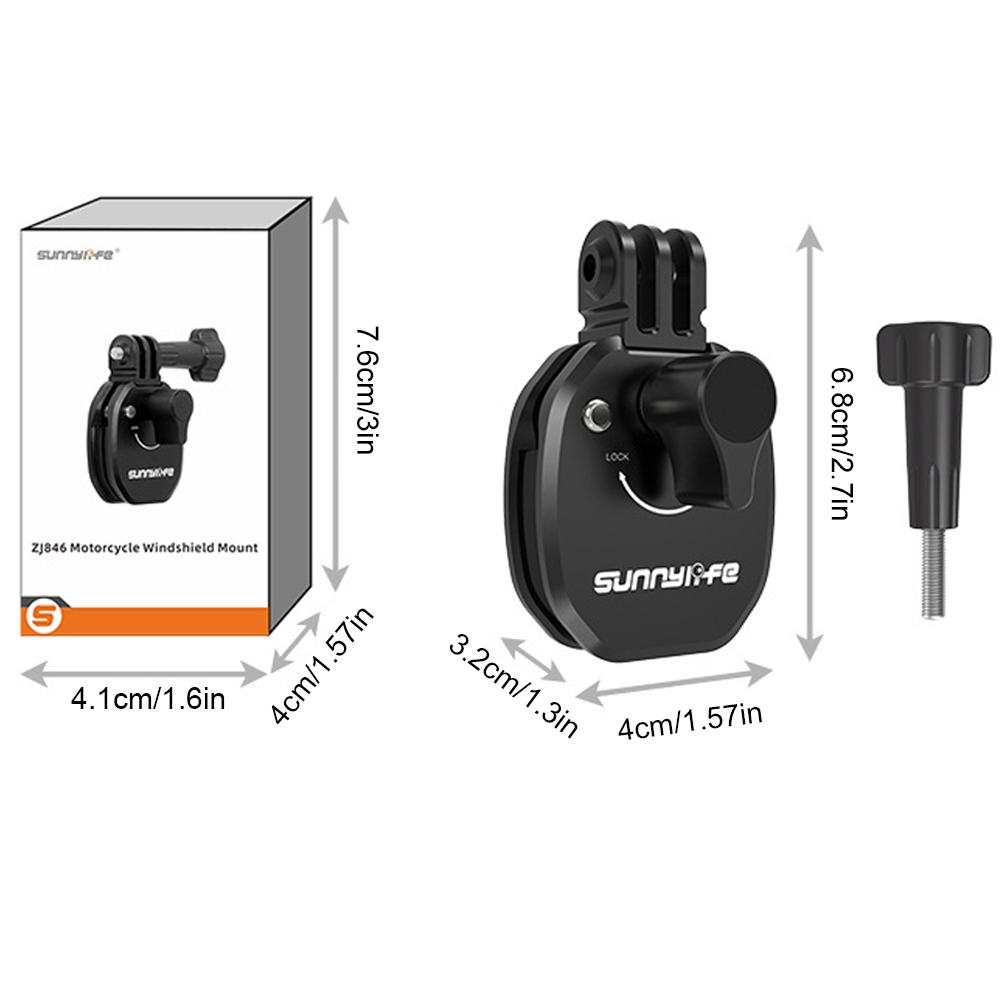 Universal Sports Camera Bracket Aluminum Alloy Motorbike Windscreen Clamp Mount for GoPro GO3S/Pocket/Action 4/Insta360 Series