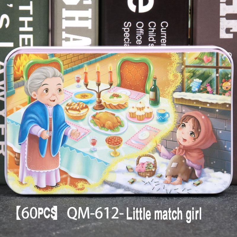 60pcs Wooden Jigsaw Puzzles 3D Cartoon Mermaid/Snow White/Cinderella/Princess/Helicopter/Hot Air Balloon Puzzles for Baby  Kids