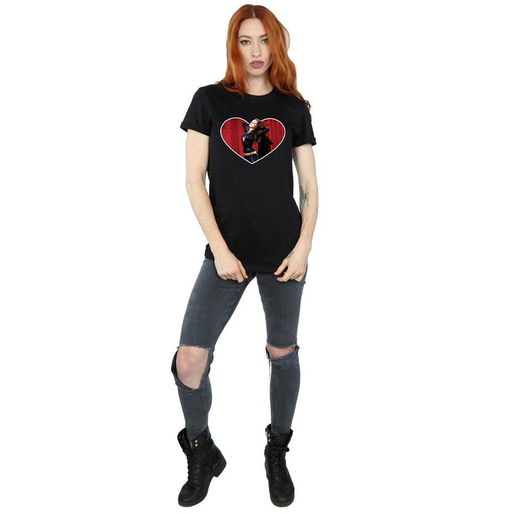 DC Comics Womens/Ladies Batman TV Series Catwoman Heart Cotton Boyfriend T-Shirt