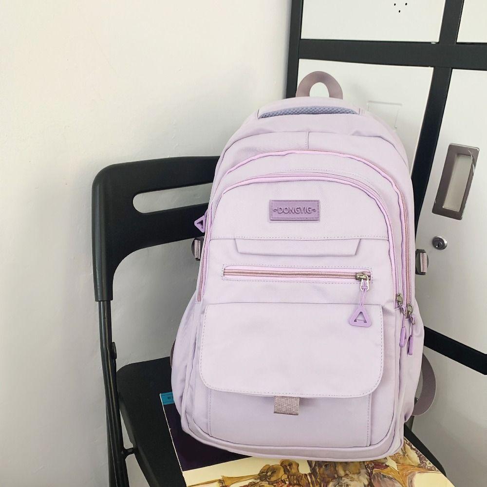 Large Capacity Simple School Bags Waterproof Girl's Backpack College Student Backpack  Travel