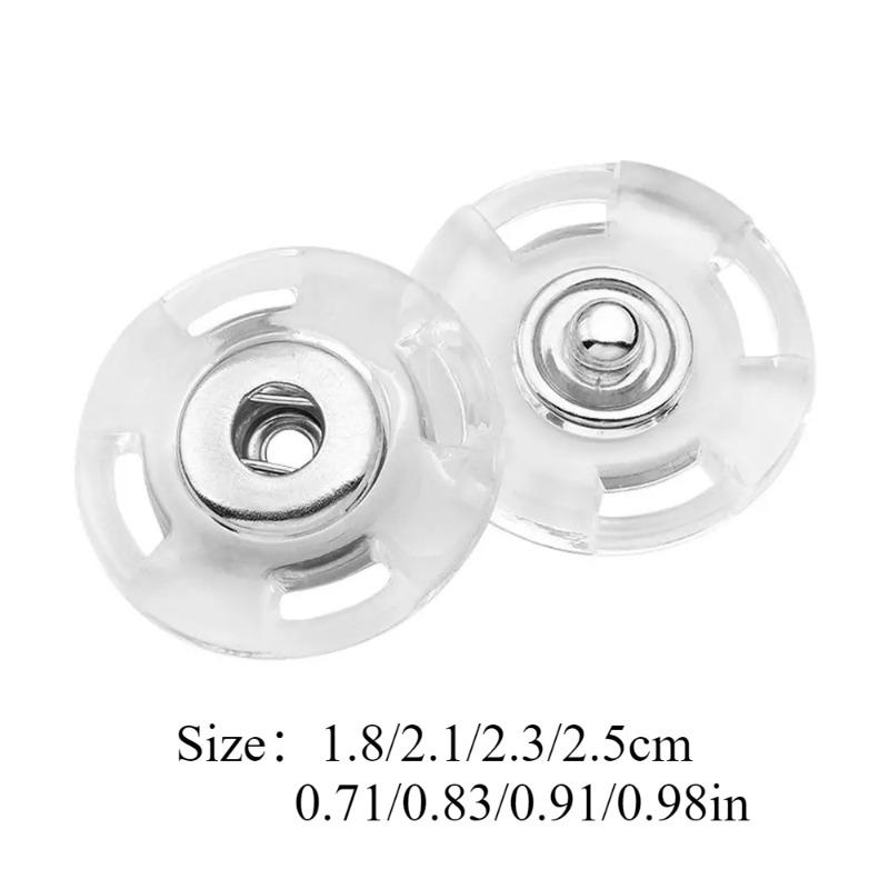 5pairs Plastic Transparent Hidden Button Wool Coat Round Snap Button Cardigan Coat Anti-exposure Button
