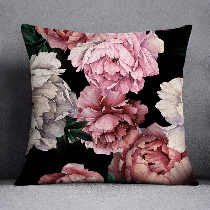 Fashion Classic Square Decorative Pillowcase Rose Pattern Living Room Sofa Cushion Pillow Home Decor