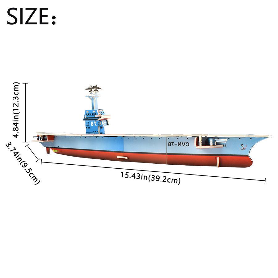 Aircraft Carrier 3D DIY Paper Puzzle for Kids Model Ships Assembly Jigsaw Puzzle Building Kit Educational Toys for Children Gift