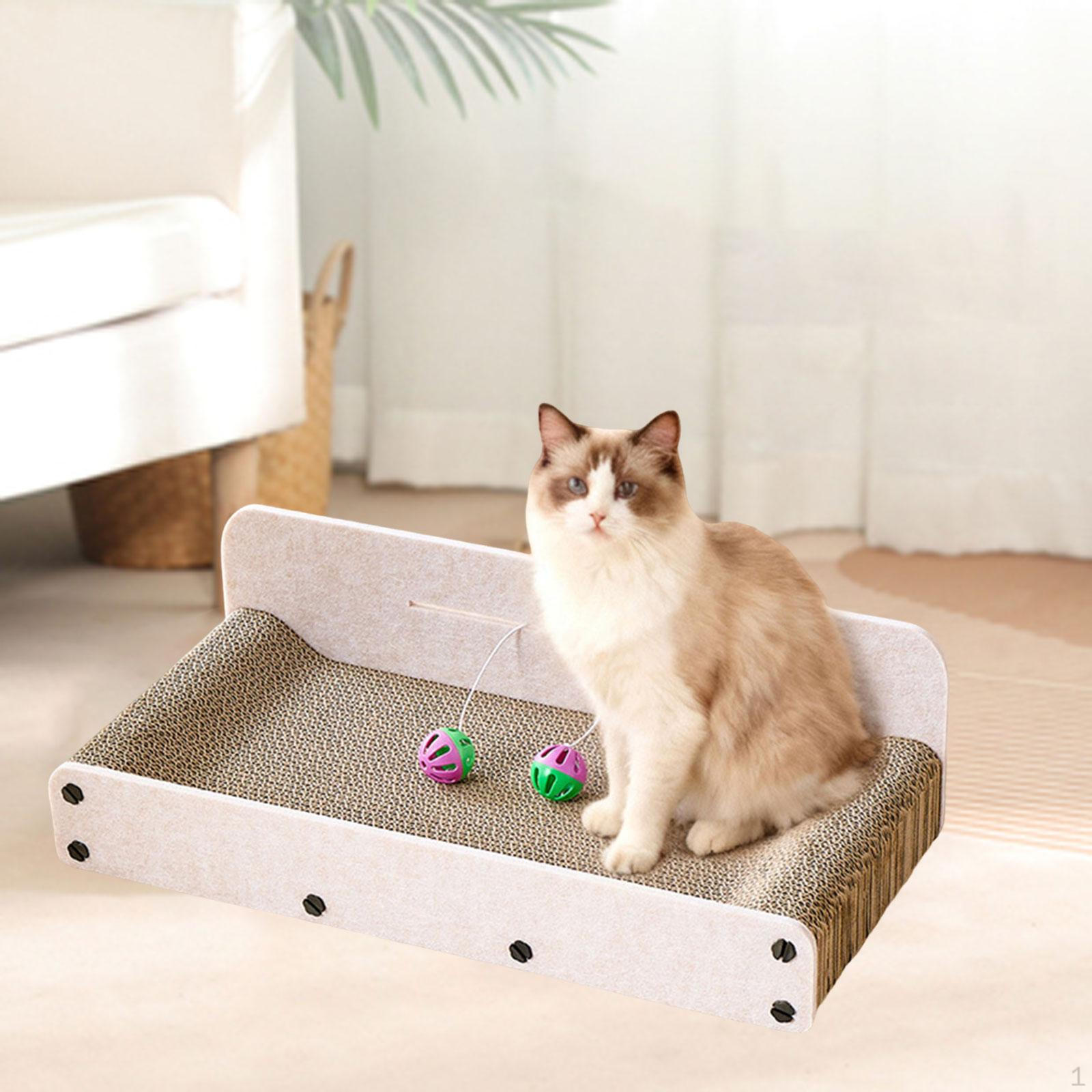 

Cat Scratching Board Accessory Playing Resting Cartoon Gifts Supplies with Interactive Ball