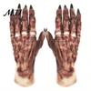 Full Finger Latex Costume Hands 1 Pair Halloween Gloves for Adults Kids, Horror Zombie Accessories Gloves, Scary Ghost Hand Cosplay Accessory