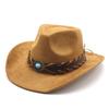 New Minority Woolen Hat Suede Men's and Women's Couple Hat Woolen Western Cowboy Top Hat