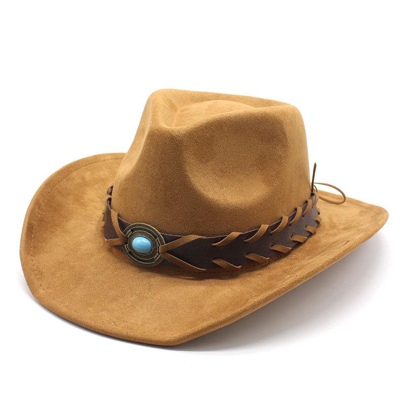 New Minority Woolen Hat Suede Men's and Women's Couple Hat Woolen Western Cowboy Top Hat