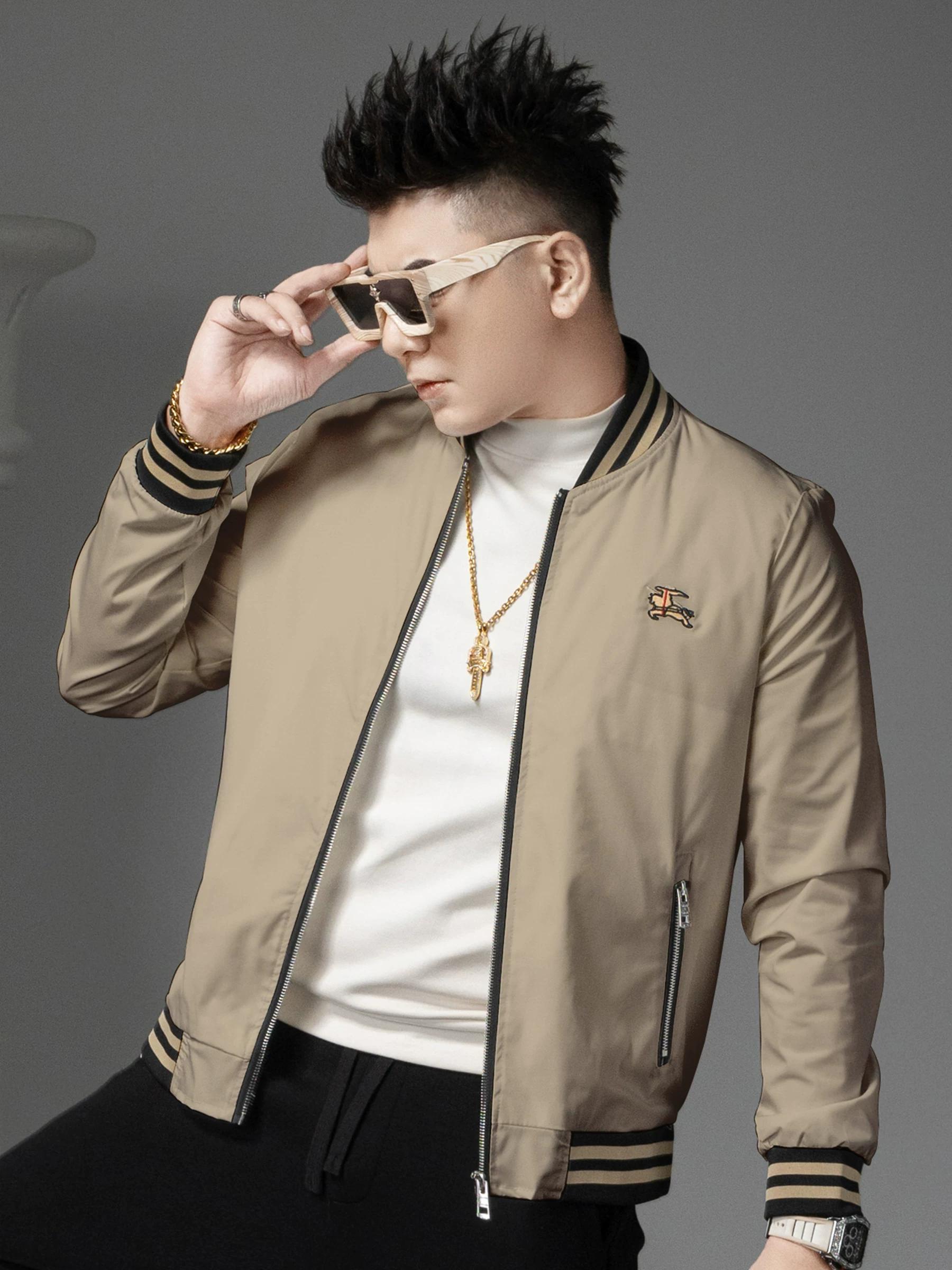 European-Style Men s Trendy Embroidered Casual Jacket 2025 New Autumn Fashion Windproof Baseball Jacket for Men 5XL белый