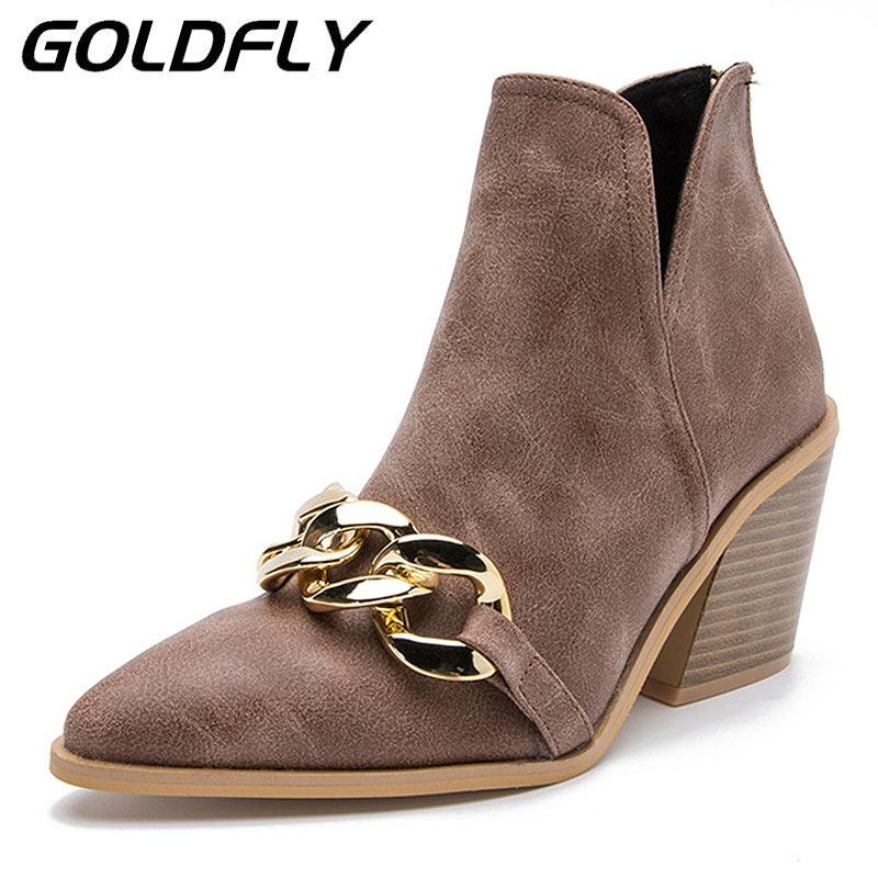 

Women High Heels Dress Martin Boots Women Pu Leather Pointed Warm Ankle Snow Boots Women Shoes