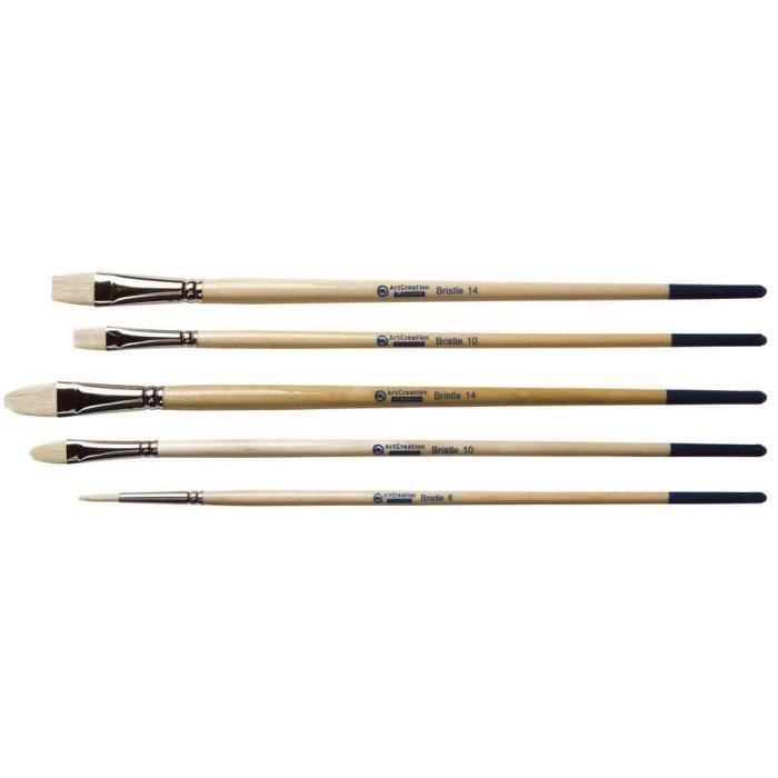 Set de pinceaux - ROYAL TALENS - 5 pièces - Soies de porc - Idéal pour peinture à l'huile et acrylique