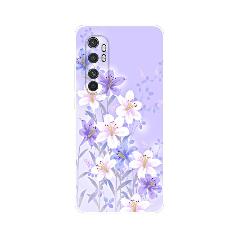 Case For Xiaomi Mi Note 10 Lite Cover Silicone Soft TPU Flower Fundas For Xiaomi Mi Note 10Lite Note10 Lite Capa Shockproof Para