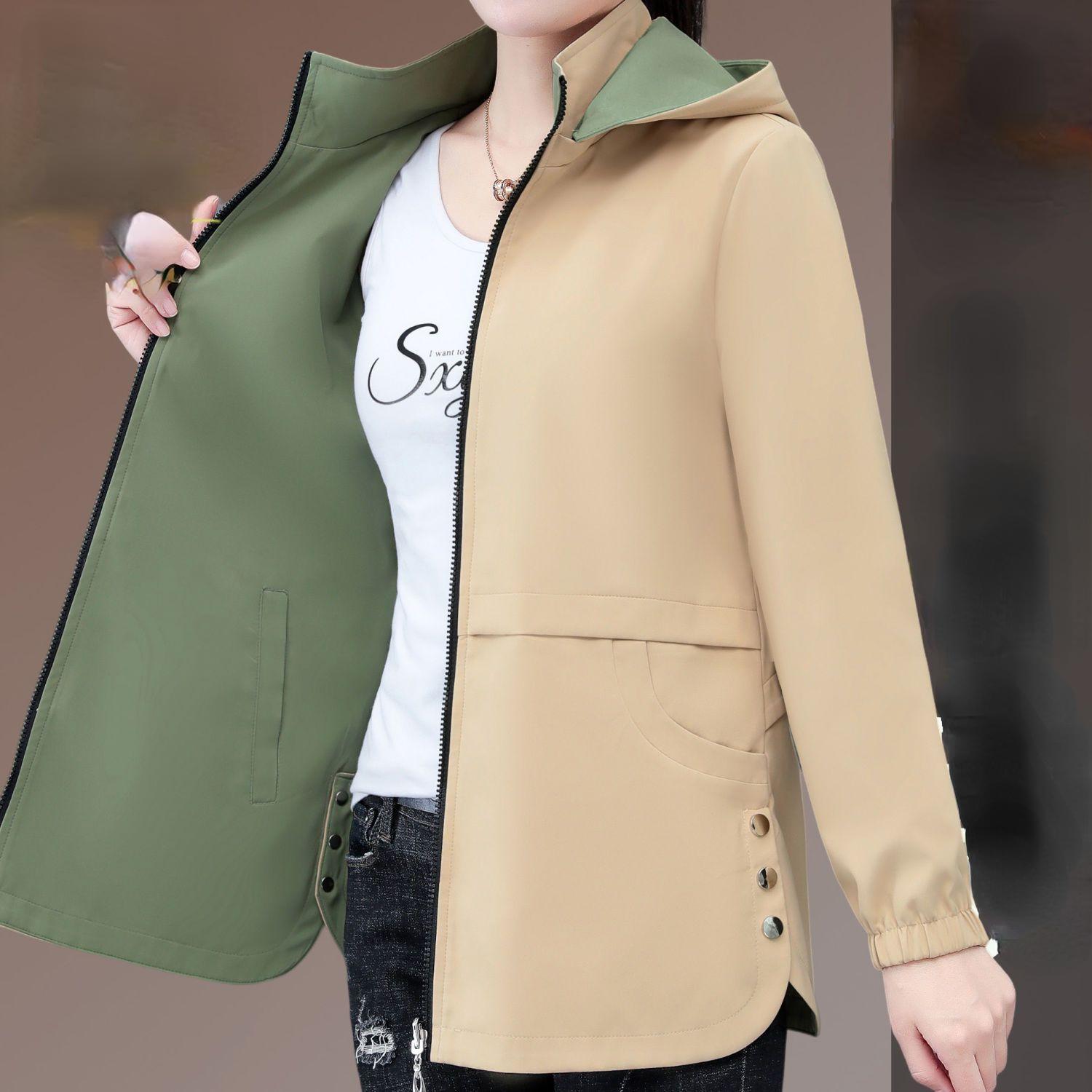 

Ветровка, пальто с капюшоном, куртки больших размеров, женская весенне-осенняя модная верхняя одежда для мам, женские топы 5XL