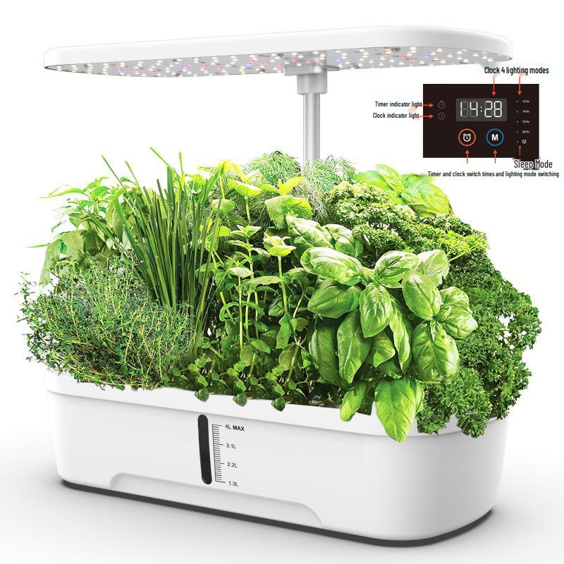 Premium Smart Hydroponic Planter Kit with Growth Lamp for Soilless Cultivation