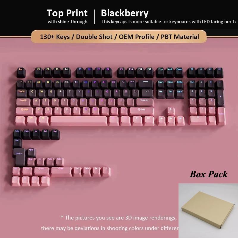 Xiaomi 133+ Keys Black Cherry Profile Double Shot Shine Through PBT Keycaps RGB Backlit Keycaps for Cherry Gateron MX Switches Keyboard
