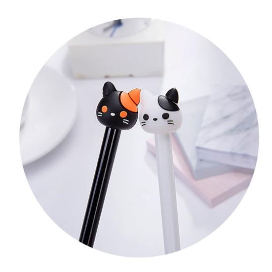 0.5mm Black Ink Cute Cat Head Paw Gel Ink Pen Stationery Office School Supplies