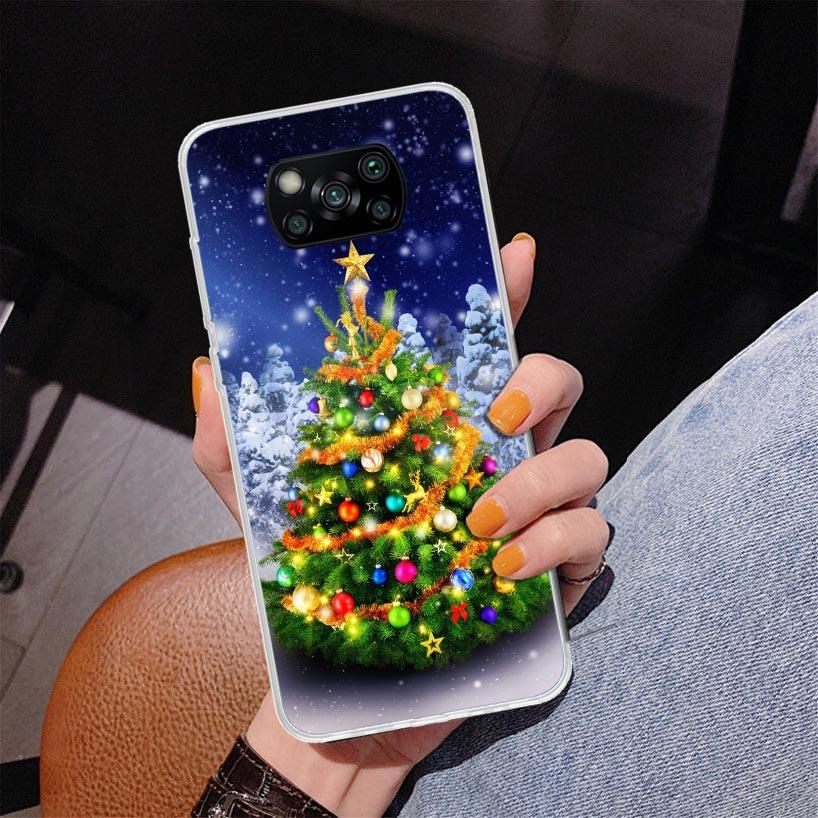 Frohe Weihnachten Baum Schnee Handyhülle Für Xiaomi Poco X7 X6 X5 Pro F7 Ultra Redmi 15C 15 13C 13 12C 12 10 10A 10C 9 9A 9C 9T Hülle