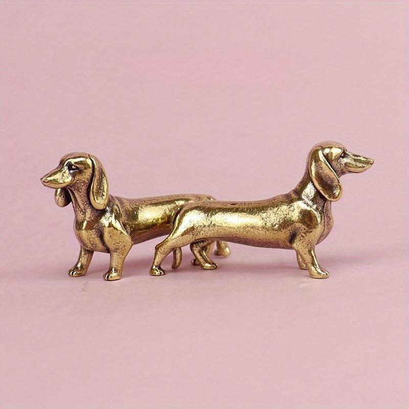 Reine Kupfer Dackel Statue Vintage Messing Figuren Heimdeko Schreibtisch Ornament Miniaturen Antik Tee Haustier Handwerk Geschenke