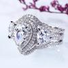 Sterling  Cubic Zirconia 3Pcs Set Rings Women for Wedding Engagement Party Luxury Trendy  Female Jewelry