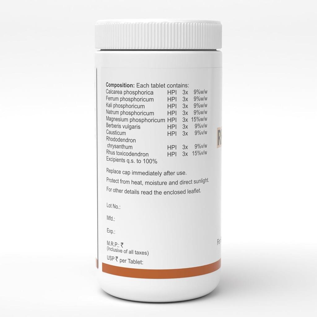 Dr. Bakshi's Bakson's Rheum Aid Tablets 200 Tablets for Joint Pain, Muscular Weakness, and Fatigue Relief