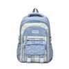 Schoolbag wholesale 1011 large capacity student schoolbag plaid contrasting color college style multi-layer backpack short trip backpack female