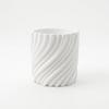 Modern Wavy White Flowerpot for Plants, Twisted Shape