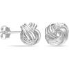 LeCalla 925 Sterling Silver Love-Knot Earring Stud Jewelry Italian Design Lightweight Twisted Love Knot Stud Earrings for Women