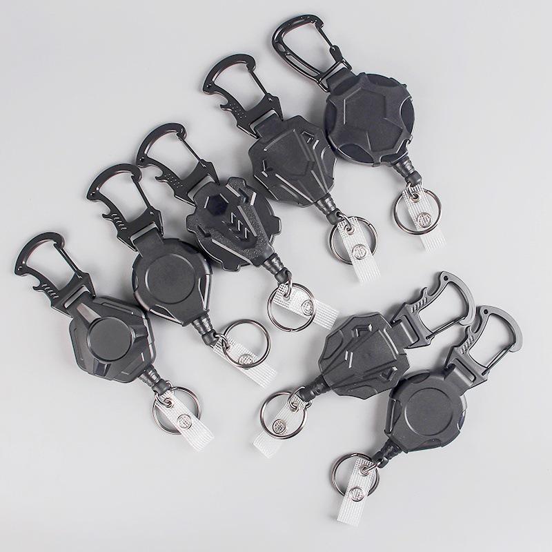 Multi-functional Retractable Rebound Lure Keychain with Anti-theft Steel Wire