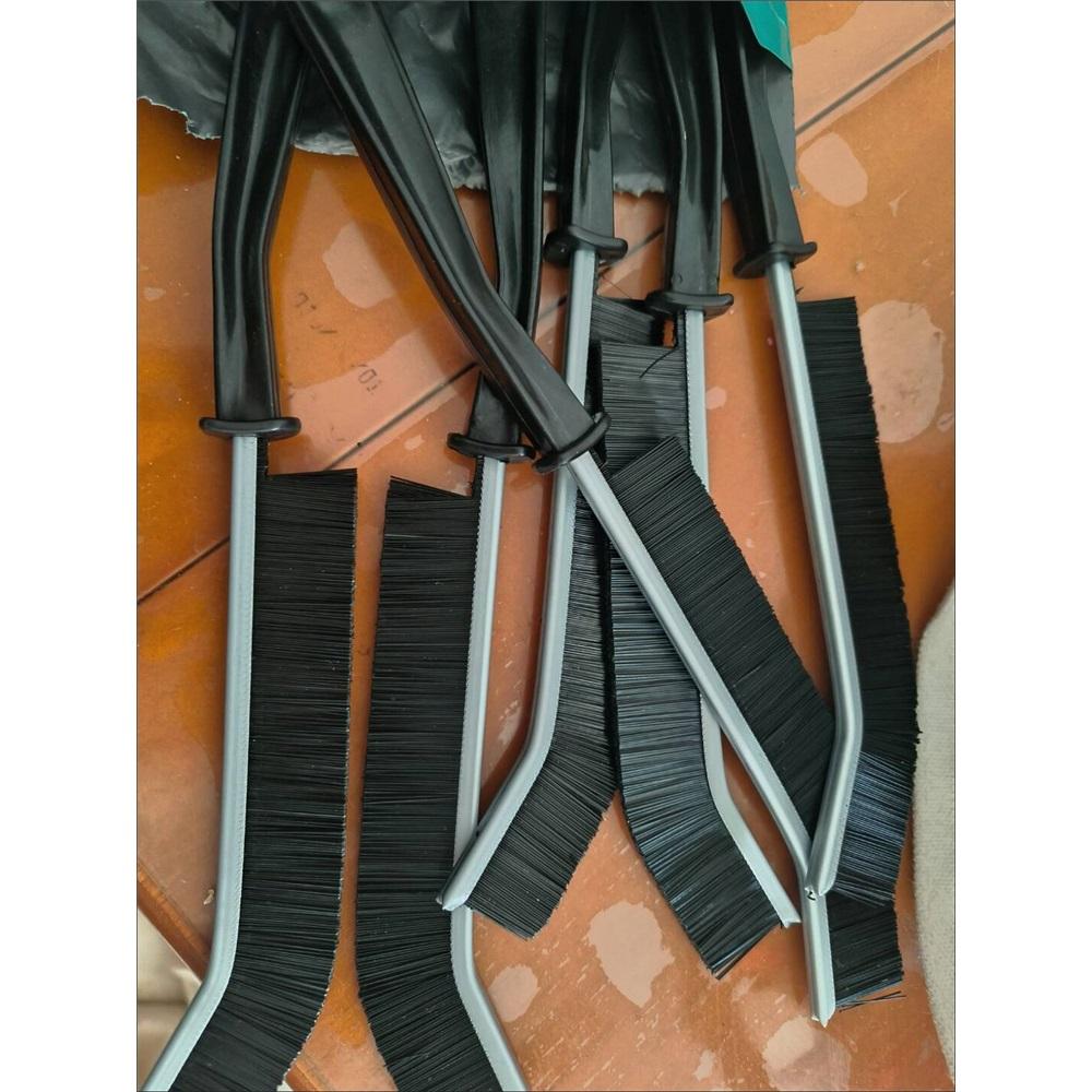 6-Pack Crevice Cleaning Brushes With Stiff Bristles – Corner Tools For Kitchen, Bathroom, Tight Spaces, Sliding Door Rails – Ergonomic Handle