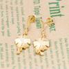 Pan Jia Gold-Plated Sterling Silver Oak Leaf Earrings - European & American Creative Studs for Women